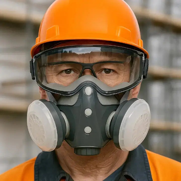 DustShield Reusable Half-Face Respirator Mask with Cotton Filters