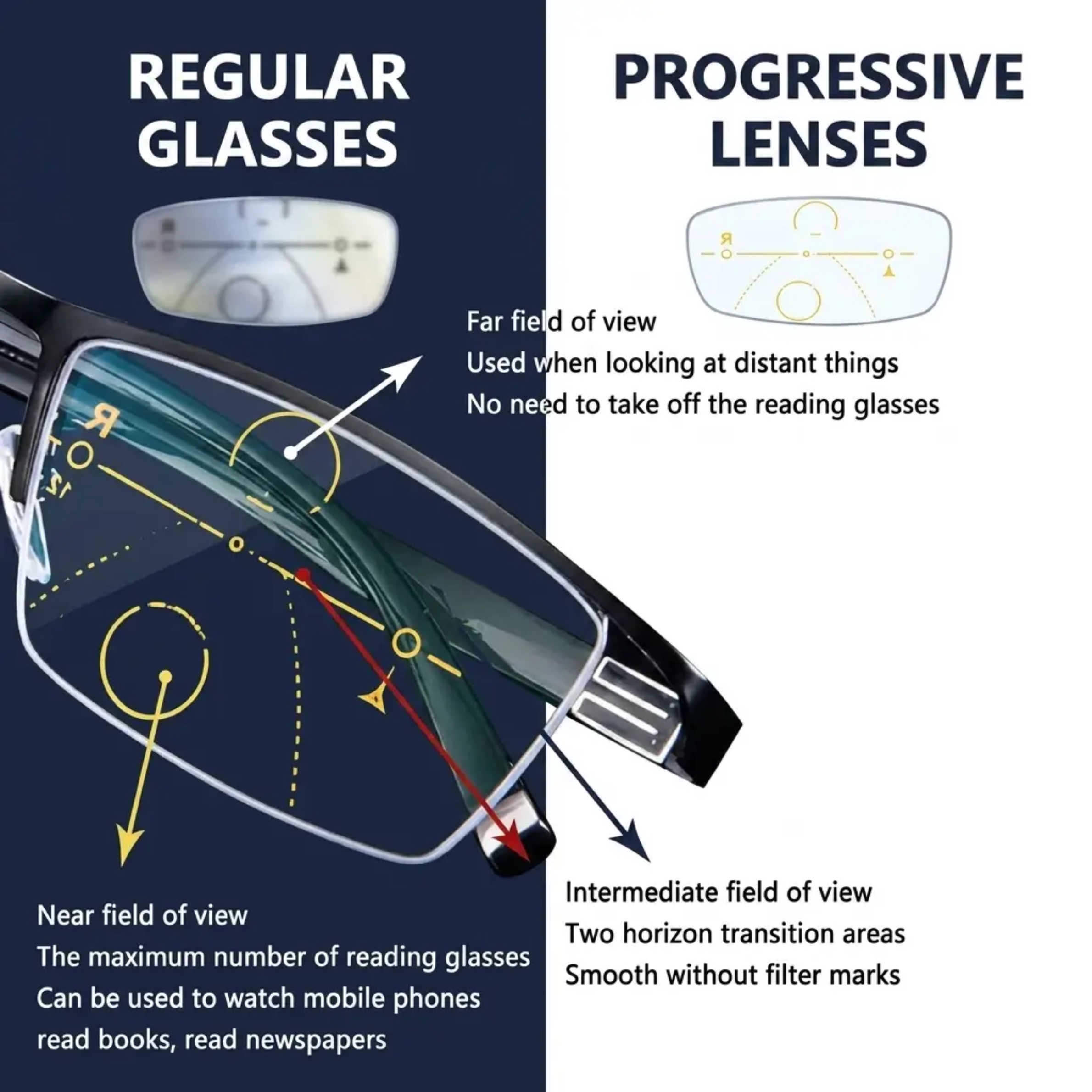 Versatile Multifocal Glasses | Lightweight Frame for All-Day Use