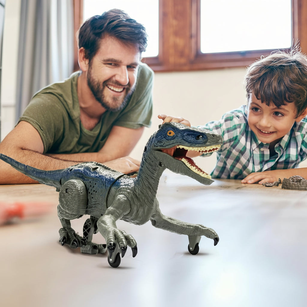 Realistic Remote-Controlled Raptor Toy with Sound and Water Spray