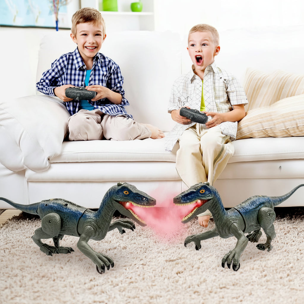 Realistic Remote-Controlled Raptor Toy with Sound and Water Spray