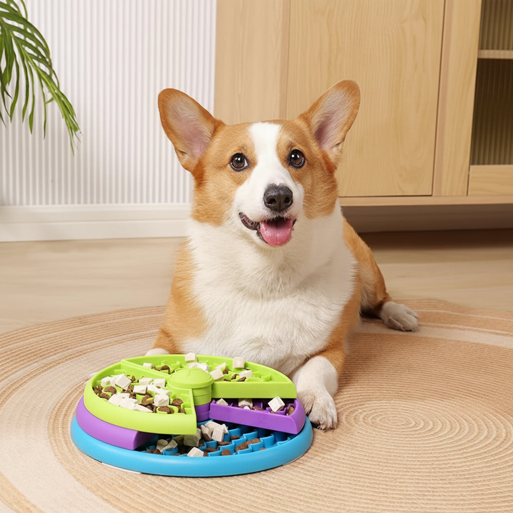 Engaging Multi-Level Dog Bowl for Healthy Eating Habits
