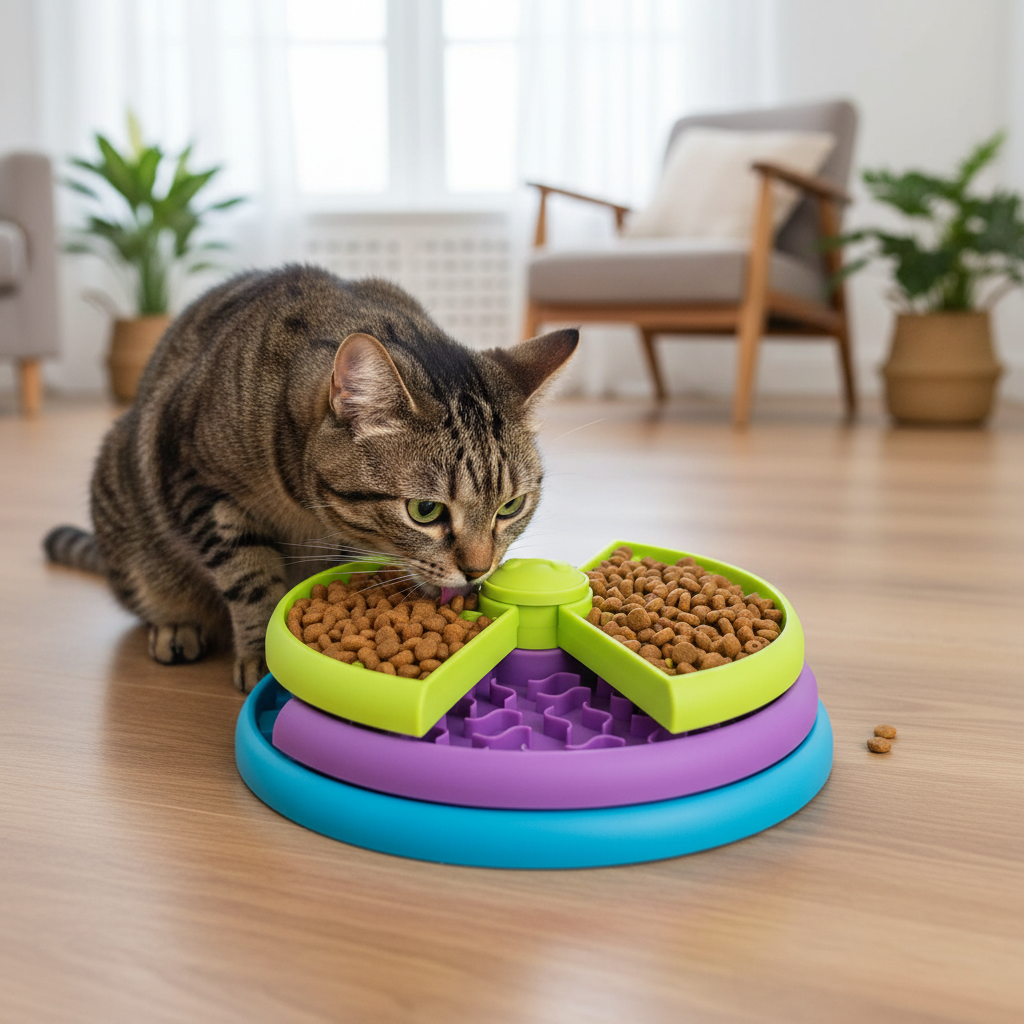Engaging Multi-Level Dog Bowl for Healthy Eating Habits