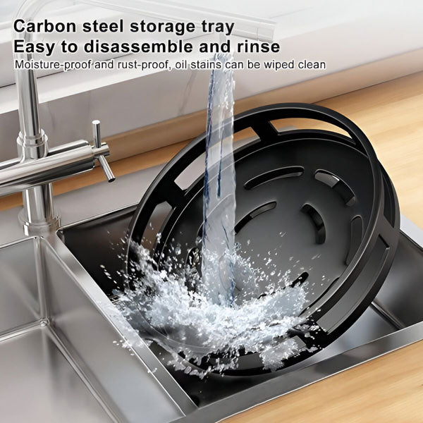 Versatile 3-Tier Rotating Metal Storage Solution