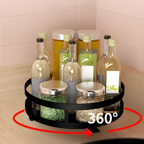 Versatile 3-Tier Rotating Metal Storage Solution