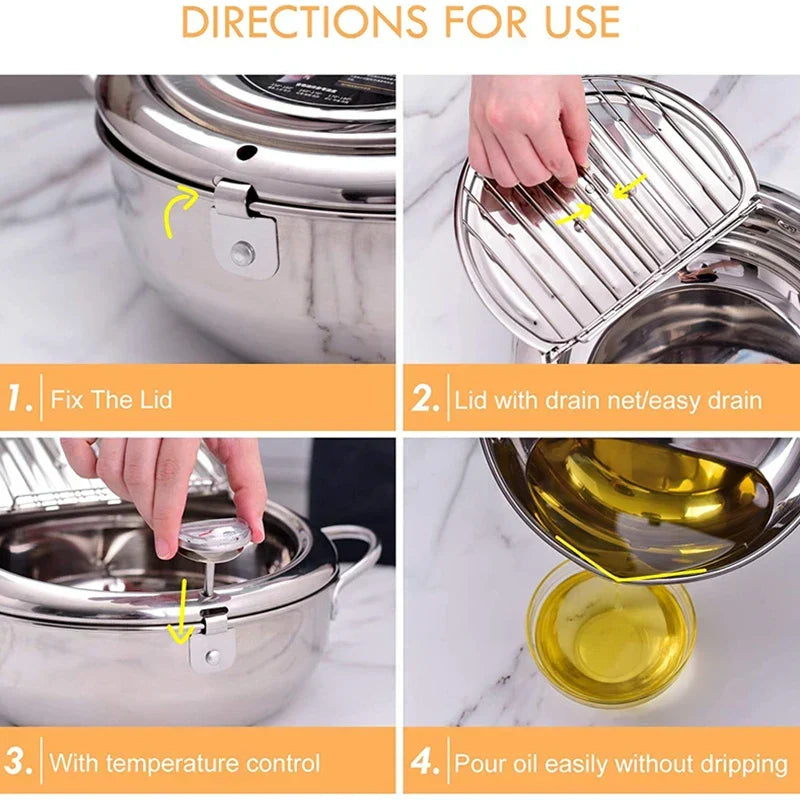 Precision Fryer with Integrated Temperature Gauge