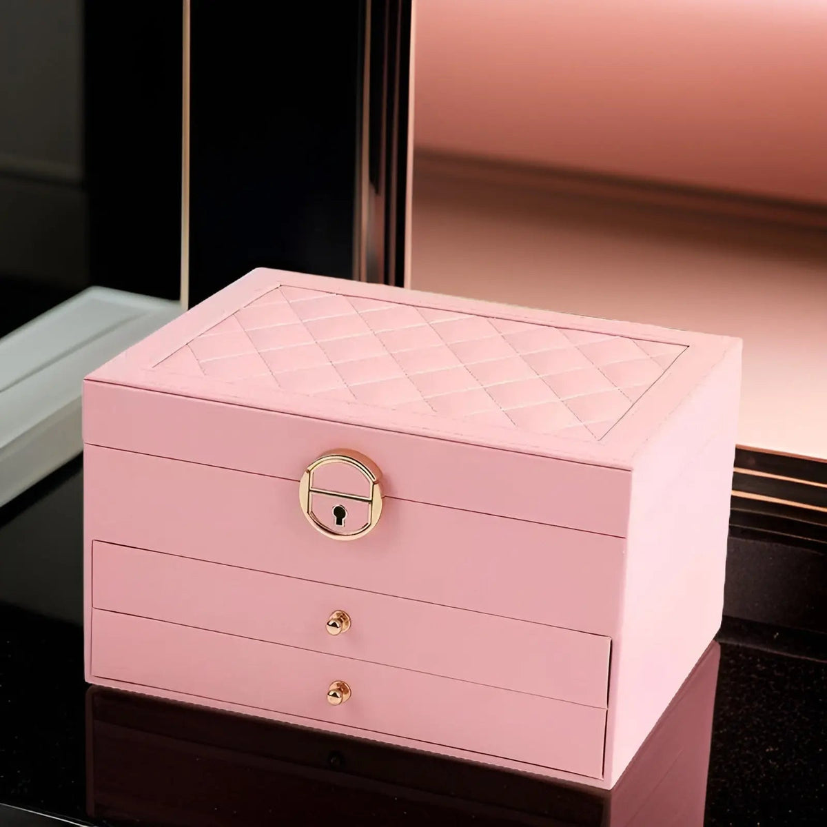 Elegant Jewelry Organizer with Three-Tier Storage