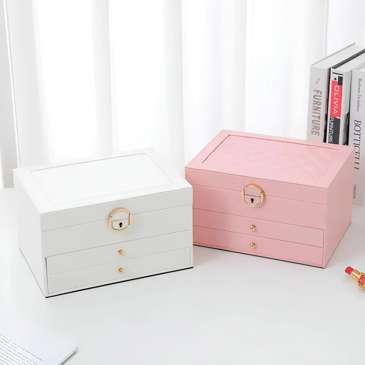 Elegant Jewelry Organizer with Three-Tier Storage