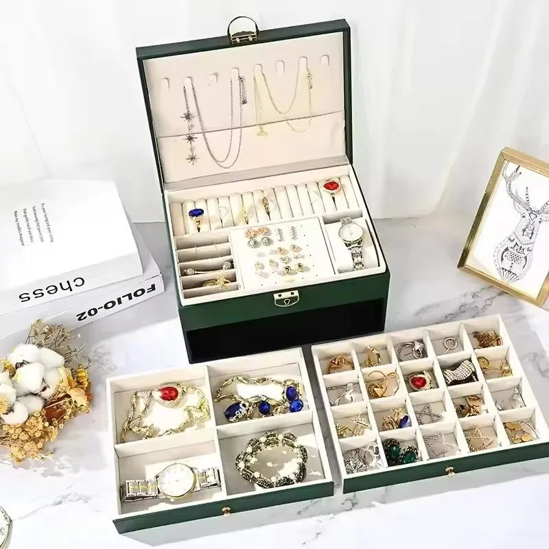 Elegant Jewelry Organizer with Three-Tier Storage