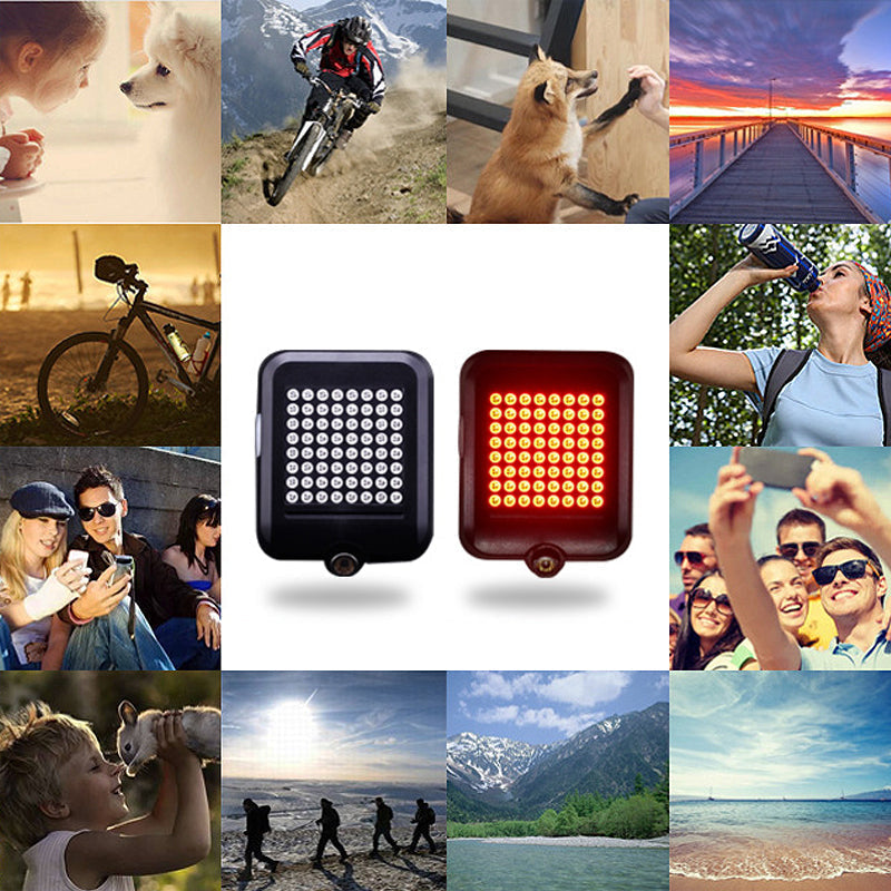 Smart Safety LED Bicycle Lights with Laser Signal