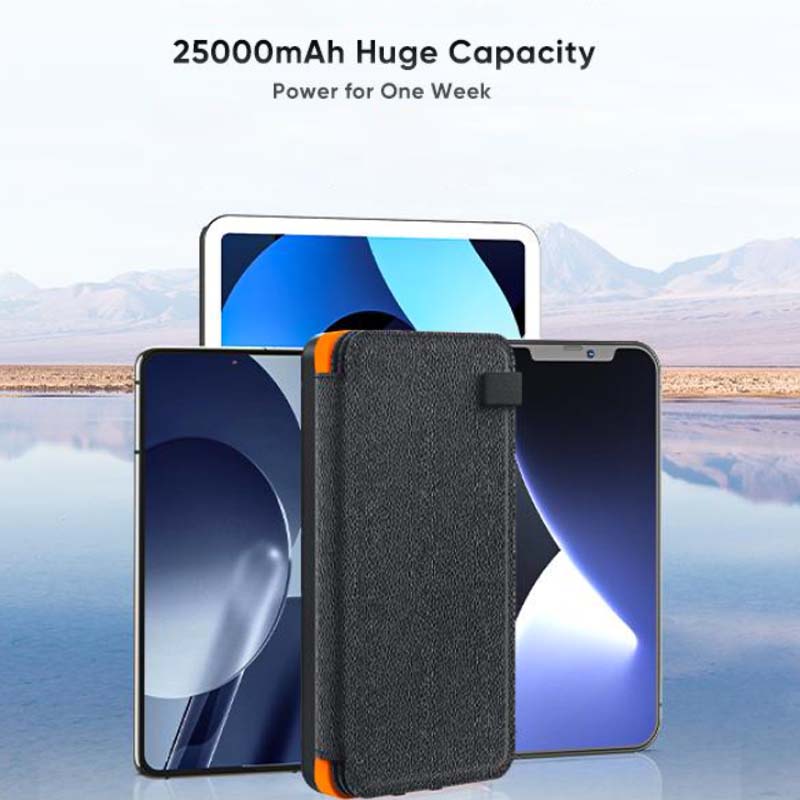 High-Capacity 25000mAh Solar Charging Power Bank