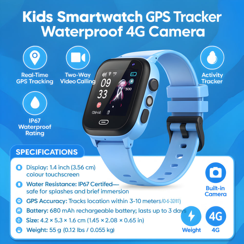 ExploreSmart Watch: 4G GPS Tracker with Camera for Kids