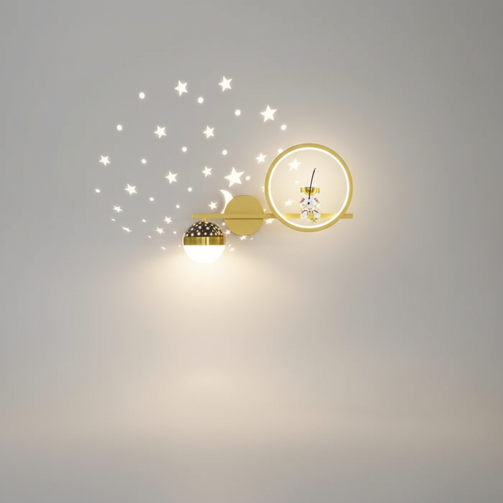 Metal Star-Shaped Wall Light for Kids' Room