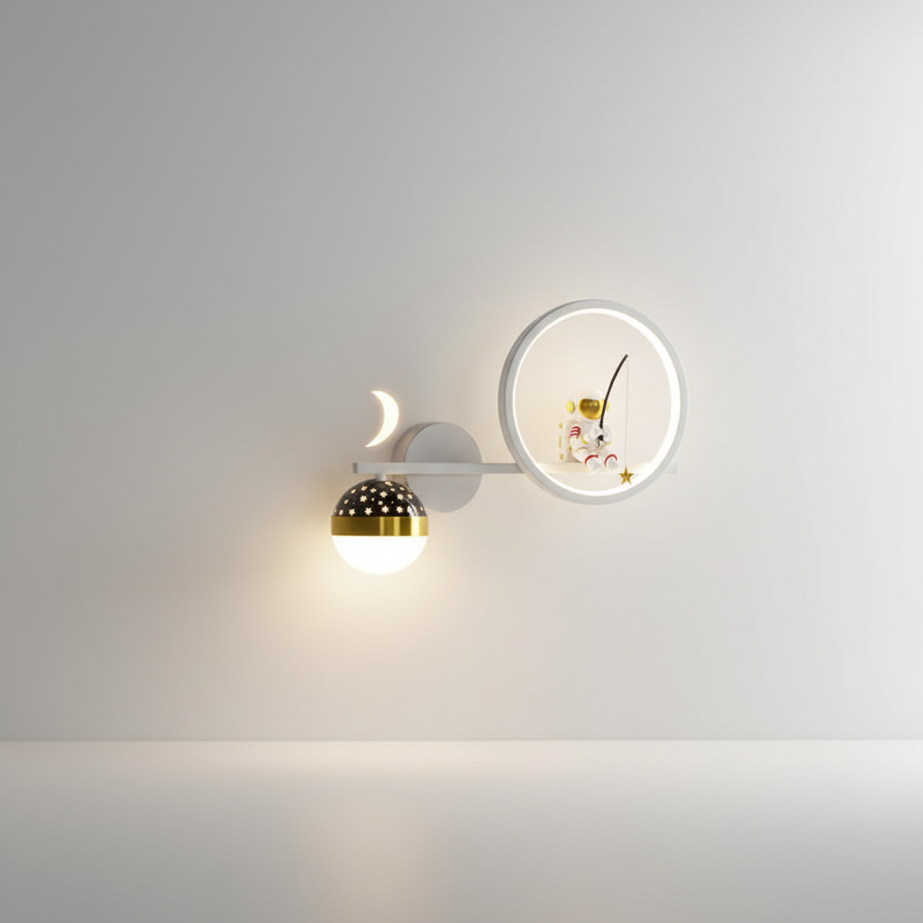 Metal Star-Shaped Wall Light for Kids' Room