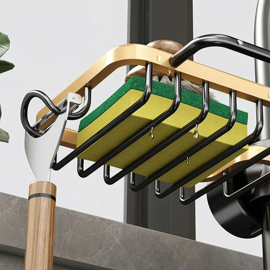 Compact Kitchen Sink Organizer with Drip Tray for Essentials