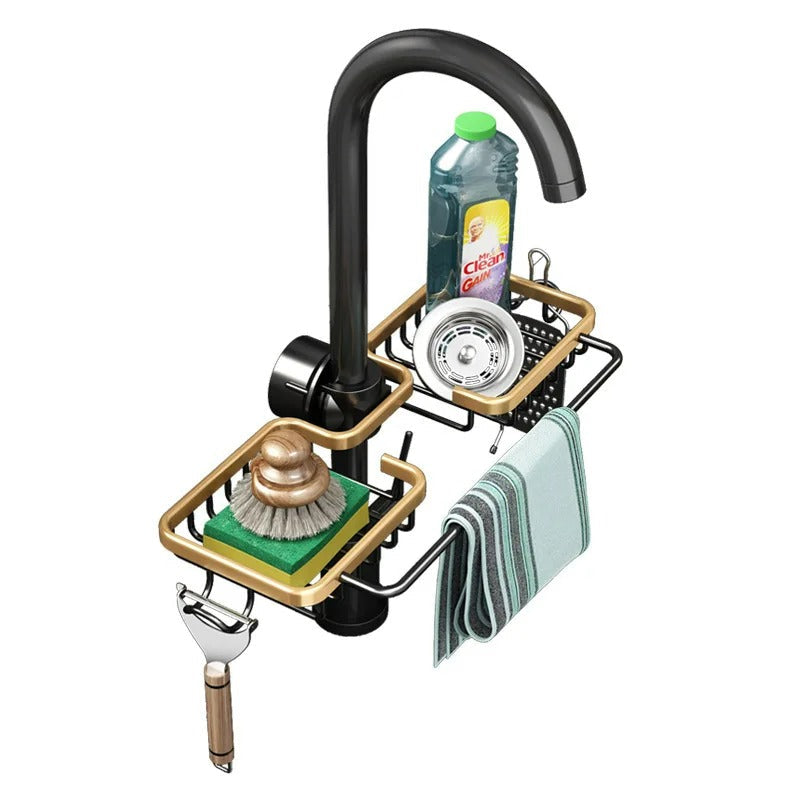 Compact Kitchen Sink Organizer with Drip Tray for Essentials