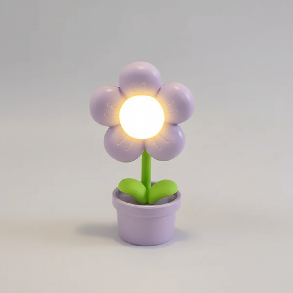 Daisy-Shaped Mini Plastic Lamp for Table Decoration
