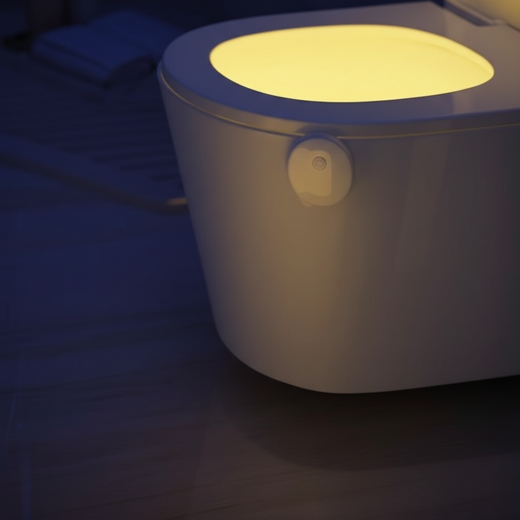 LED Toilet Light for Night Illumination - Compact Design