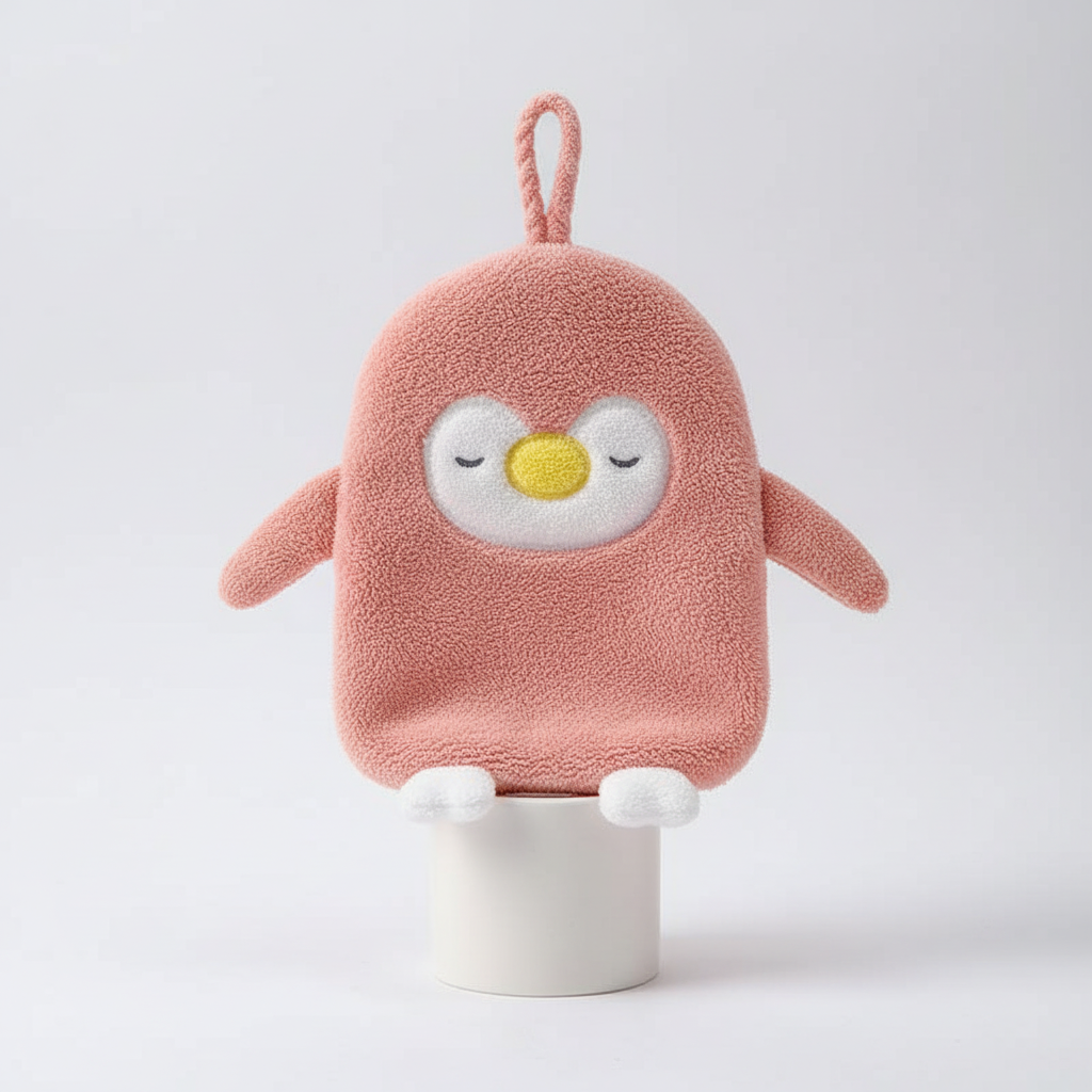 Penguin Design Coral Fleece Bath Towel
