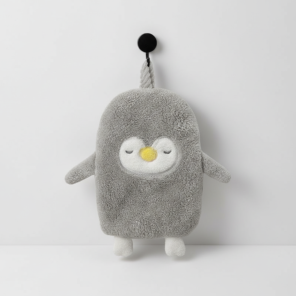 Penguin Design Coral Fleece Bath Towel