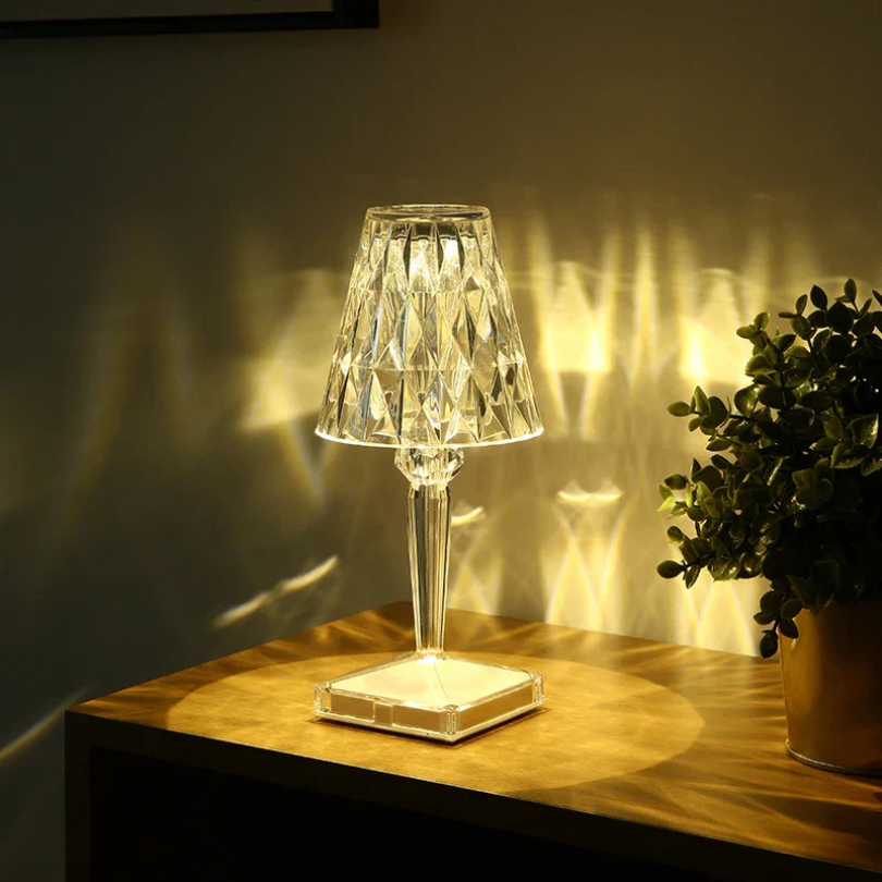Prism Table Lamp with Crystal Optics
