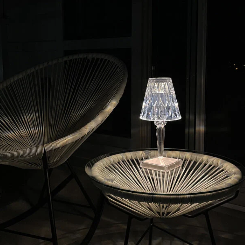 Prism Table Lamp with Crystal Optics