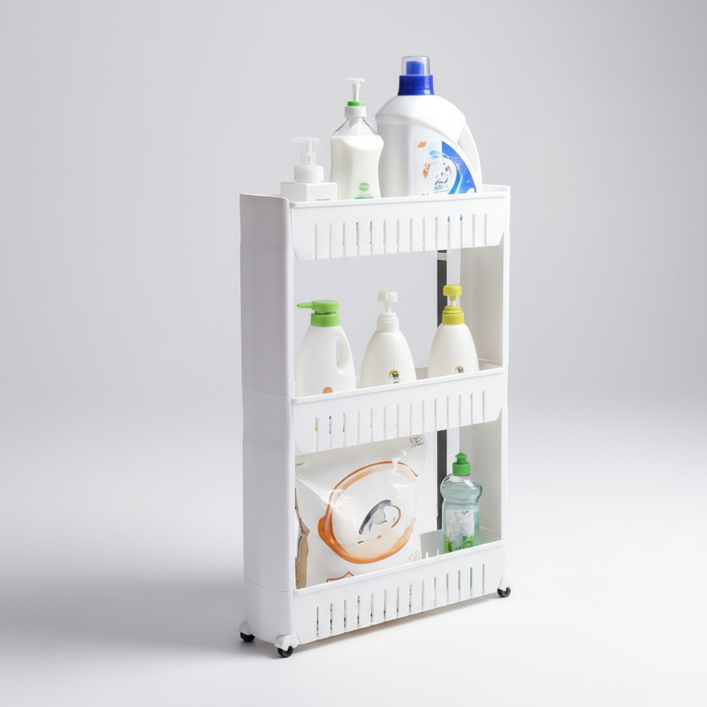 Wheeled Plastic Storage Organizer - Slim Design