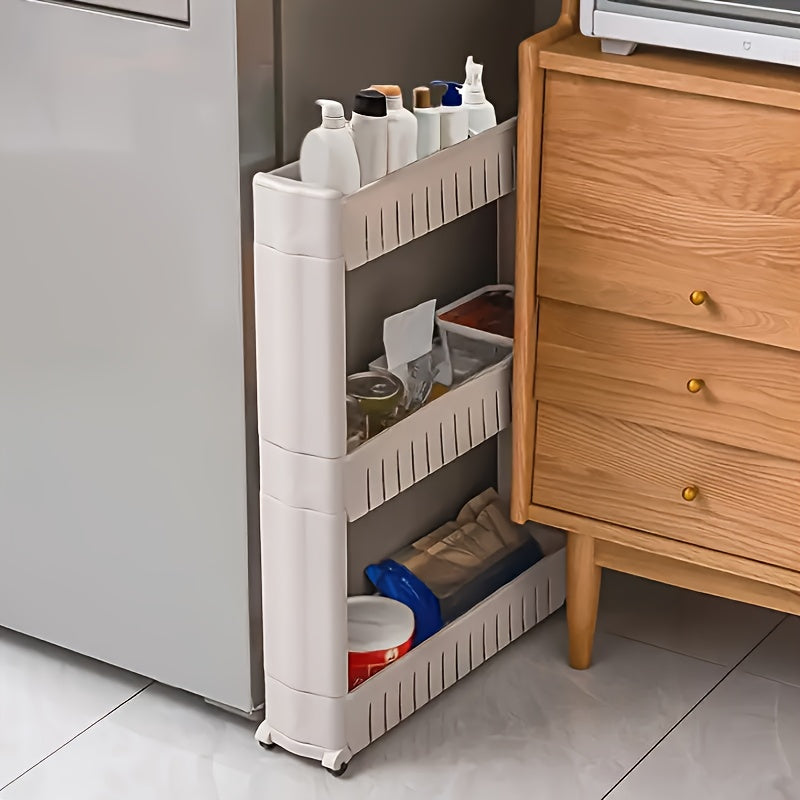 Wheeled Plastic Storage Organizer - Slim Design