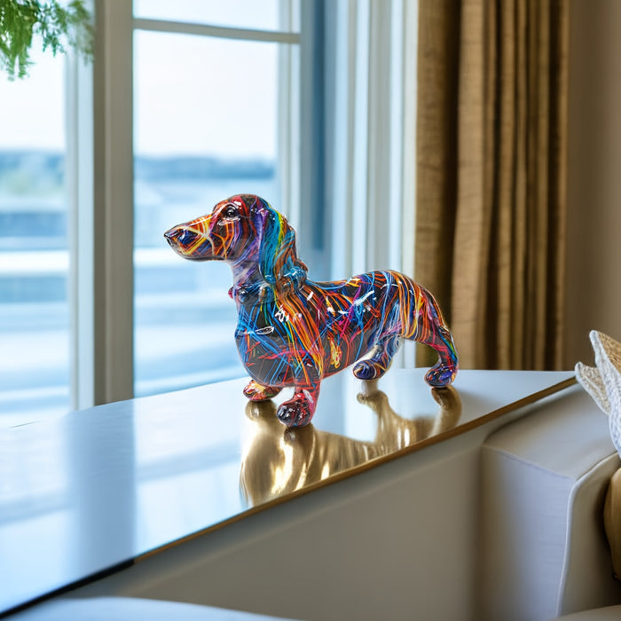 Vibrant Dog Figurine for Home Décor