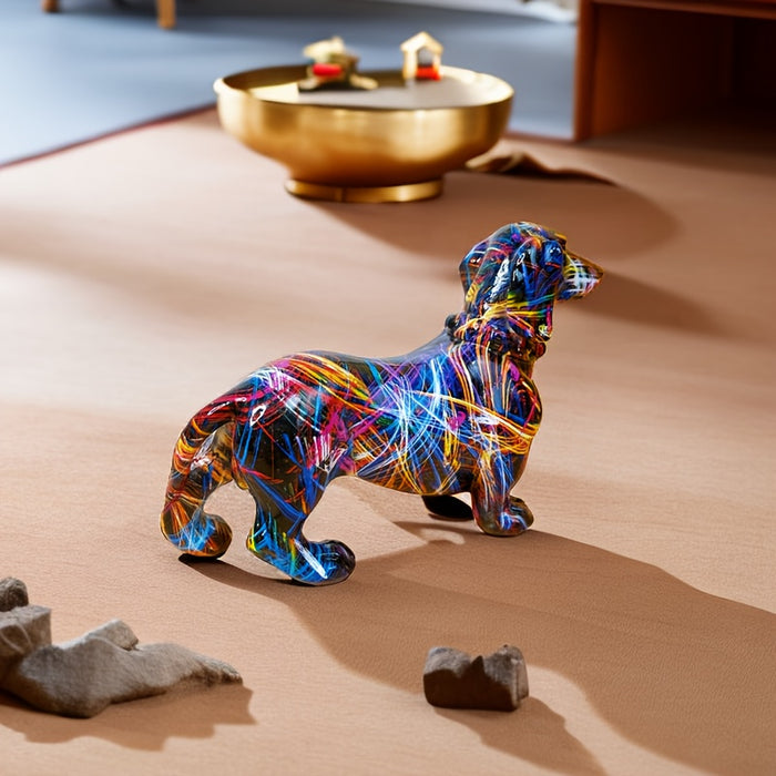 Vibrant Dog Figurine for Home Décor