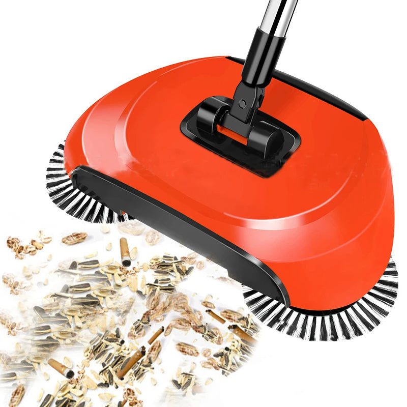 Versatile 2-in-1 Sweeper with Rotating Brush & Mop Feature
