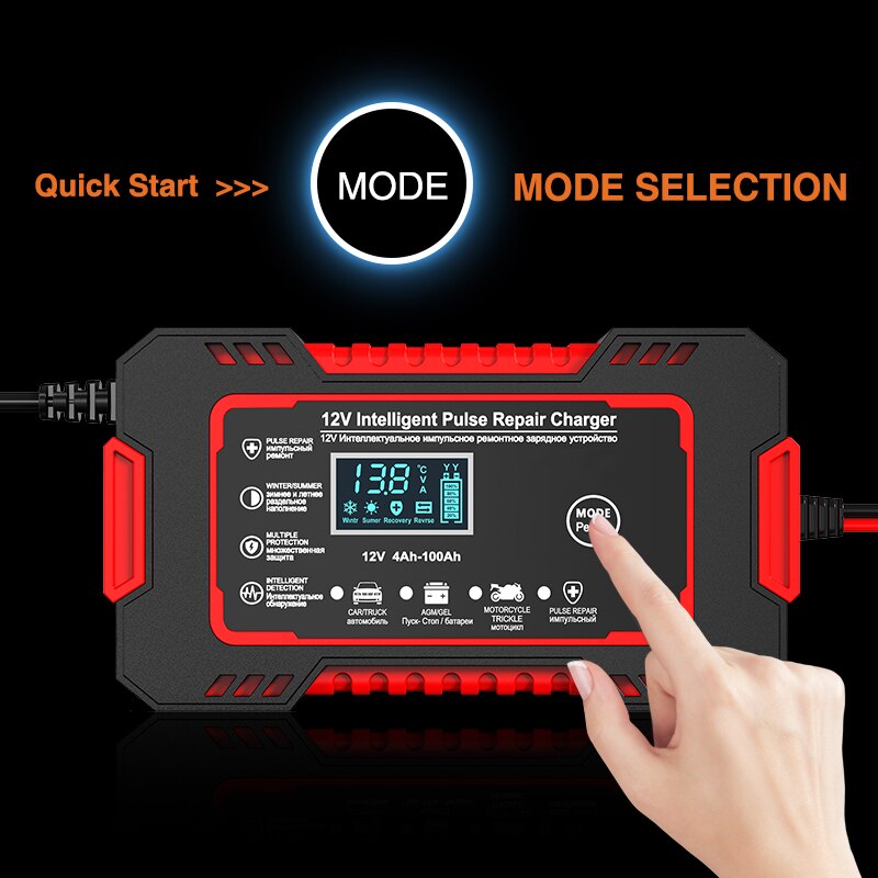 Smart 12V 6A Car Battery Revitalizer with LCD Screen