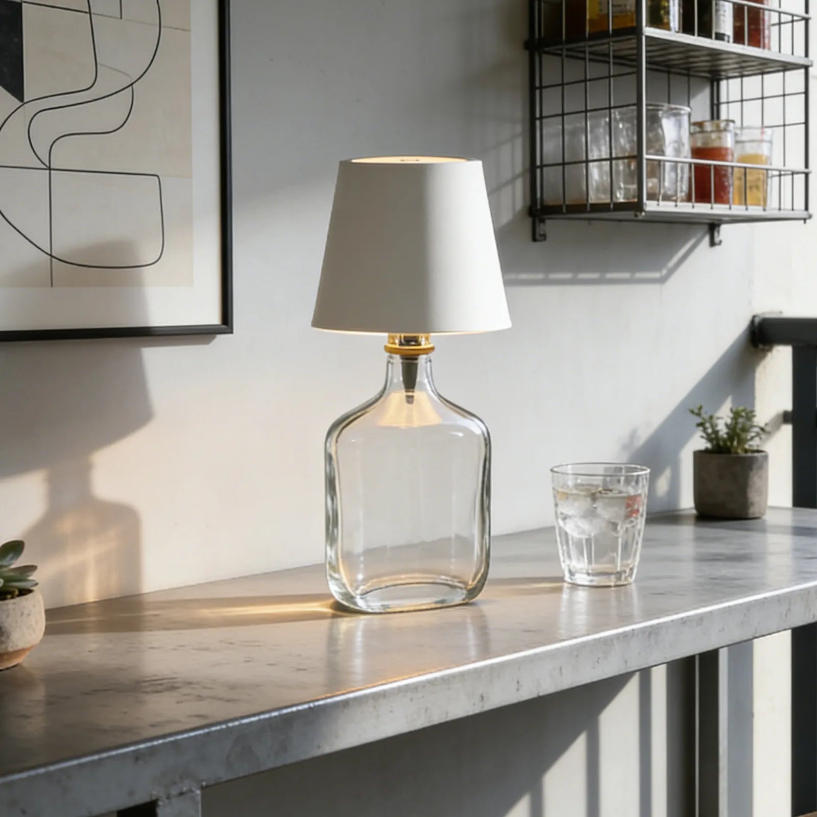 Stylish Rechargeable LED Table Lamp for Bottles