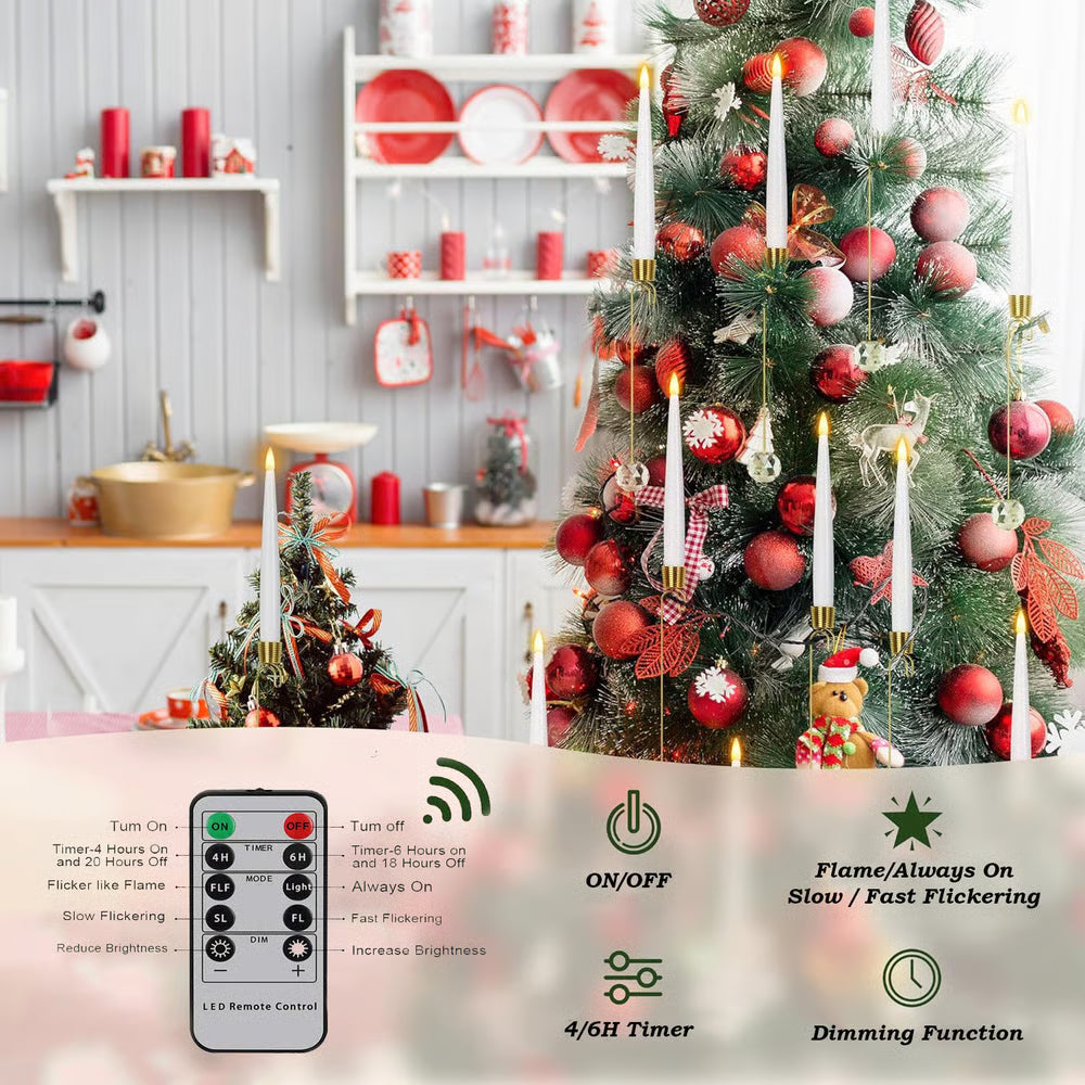 Battery-Operated Holiday Candle Lights with Remote Control