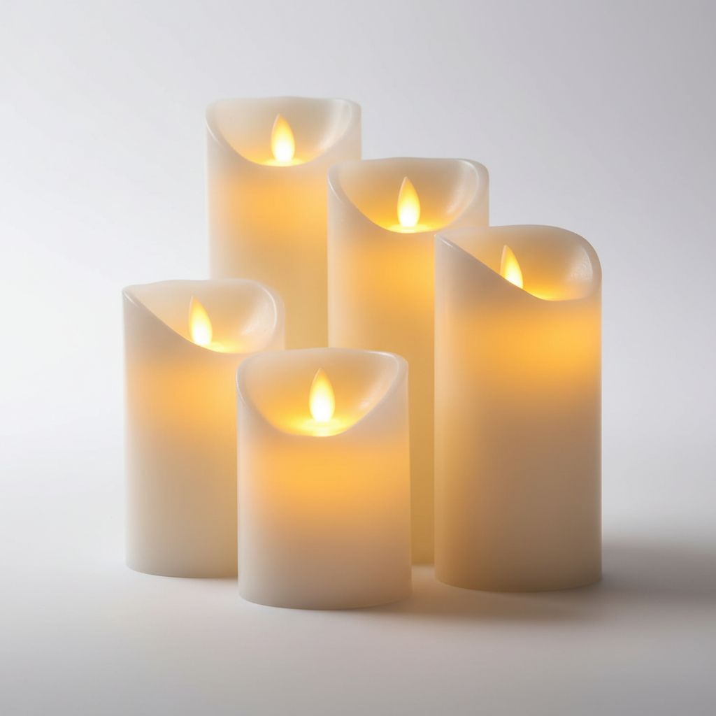 Warm White LED Sphere Shaped Decorative Candle