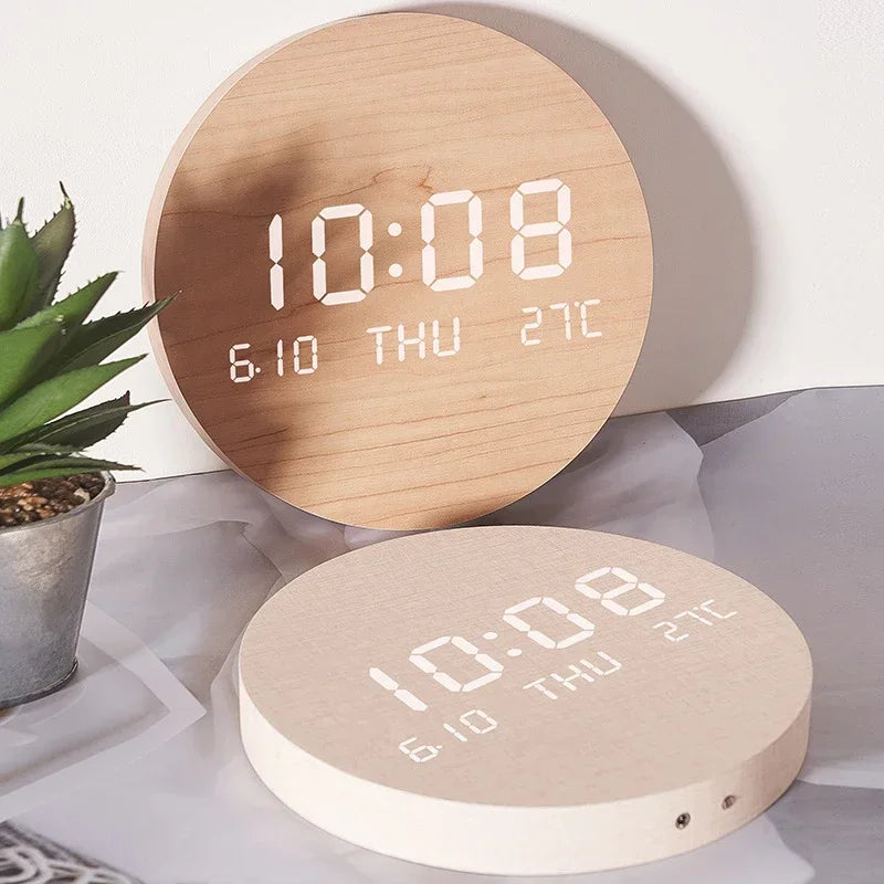 Sleek Digital Wall Clock with Temperature and Date Display