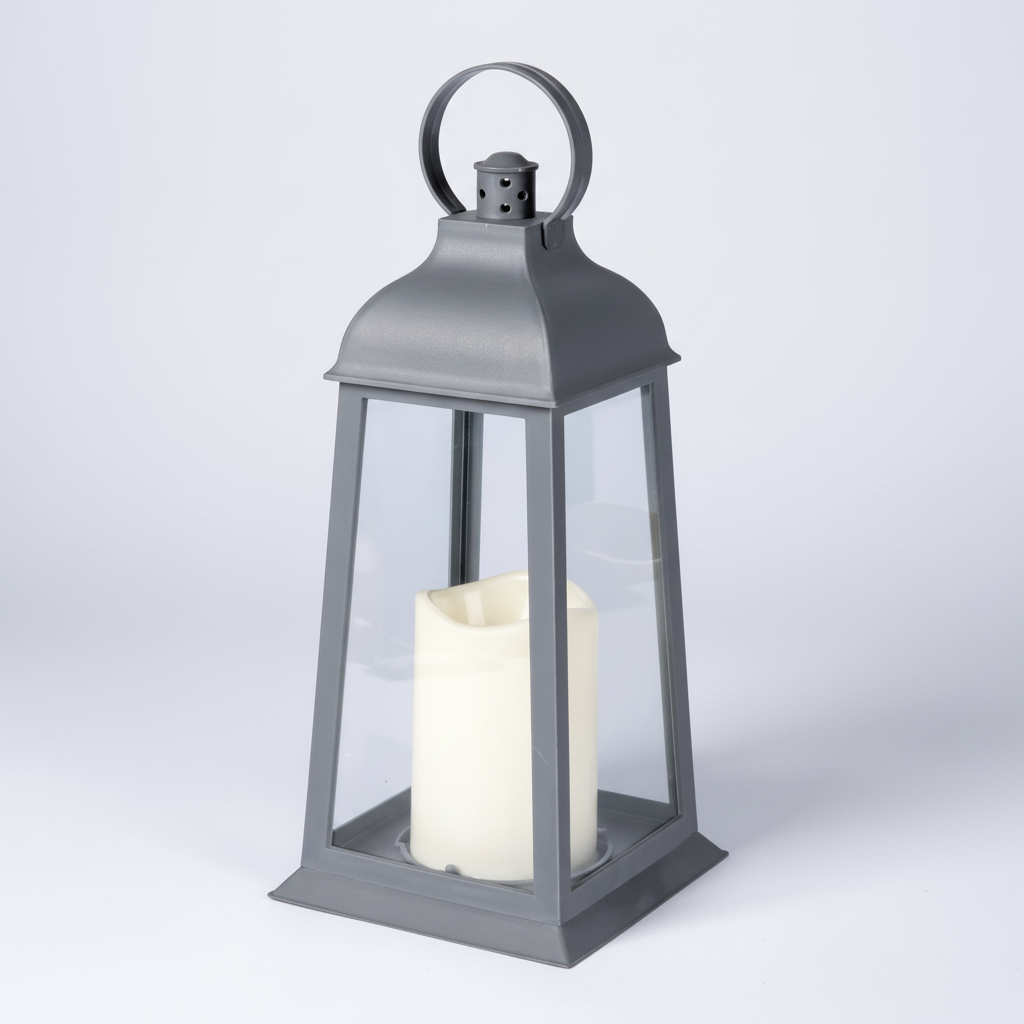 Glass LED Lantern Candle for Outdoor Use