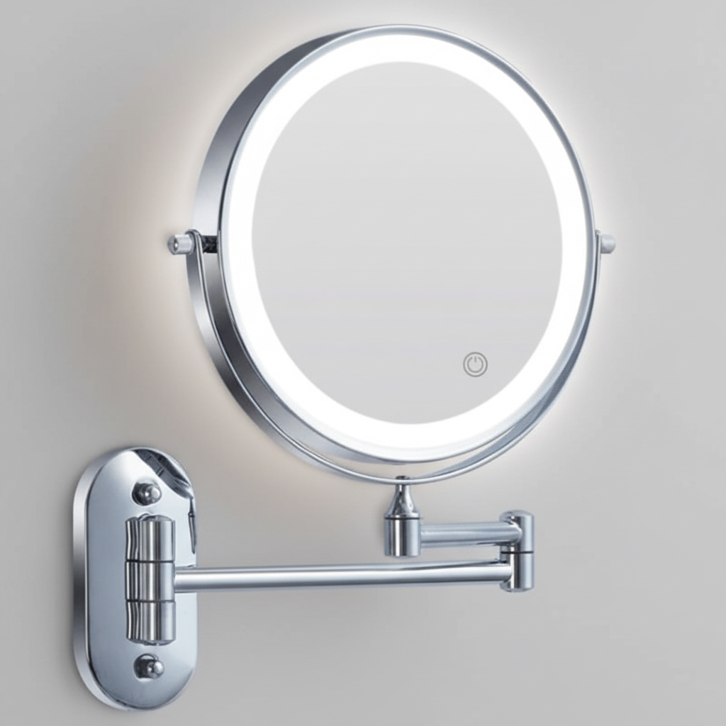 GlowUp – Portable LED Magnifying Makeup Mirror with Adjustable Lighting
