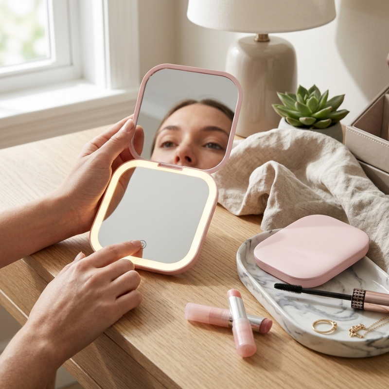 IllumiGlam Dual-Sided Rechargeable Makeup Mirror