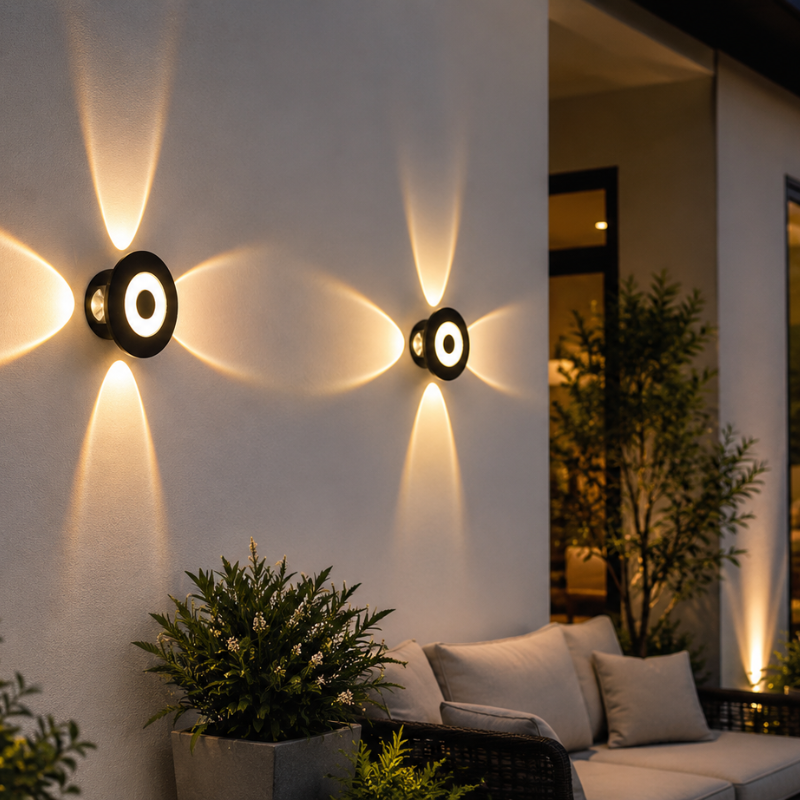 Versatile Outdoor Wall Light with Customizable Color Options