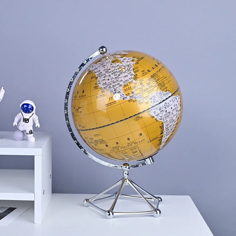 Illuminated Spinning Globe Lamp with Warm LED Glow
