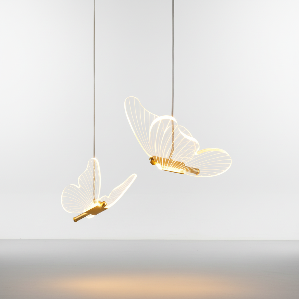 Butterfly Pendant Light with LED – Glow Effect