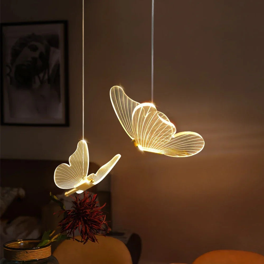 Butterfly Pendant Light with LED – Glow Effect