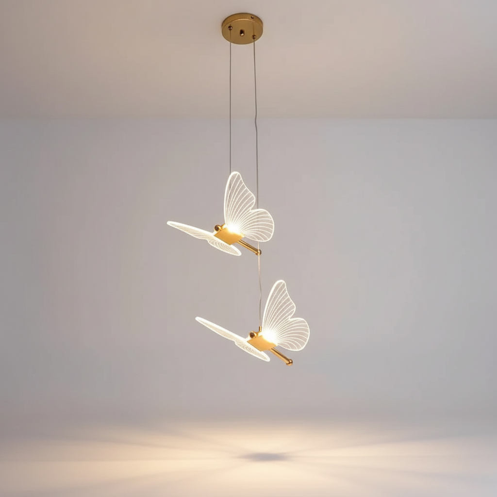Butterfly Pendant Light with LED – Glow Effect
