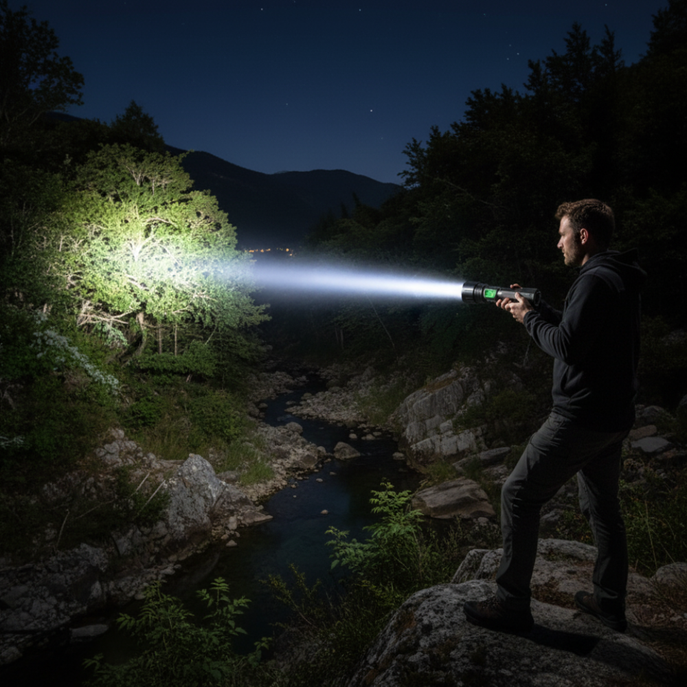 BrightBeam Tactical Flashlight with Rechargeable Battery