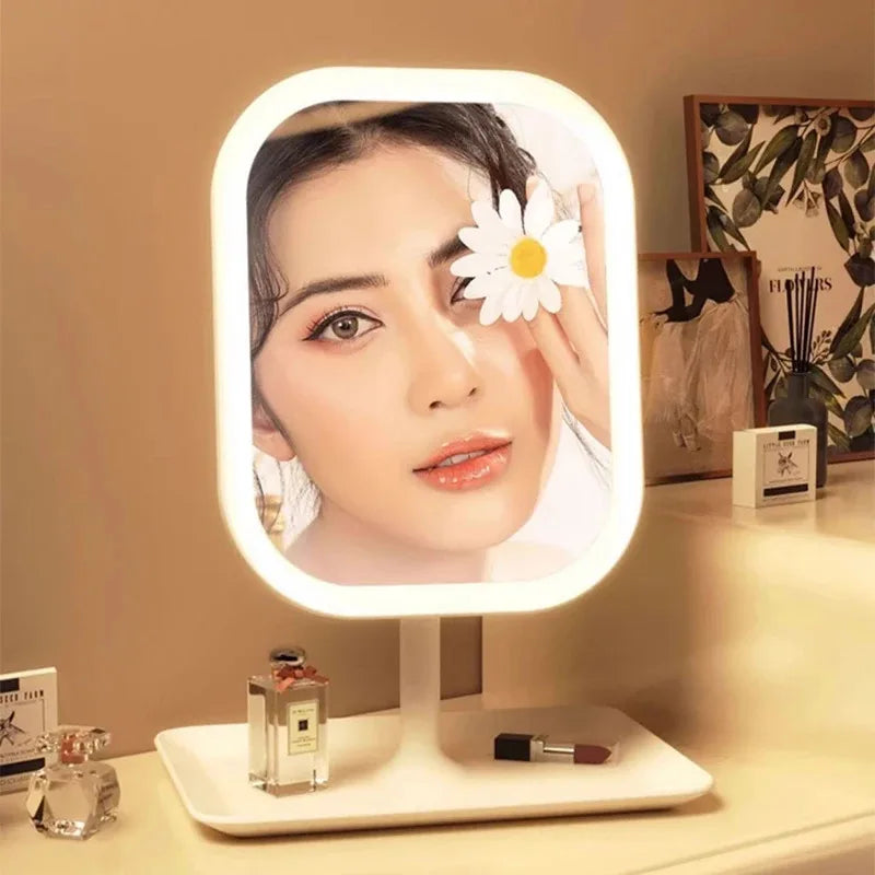 Illuminated Makeup Mirror with Adjustable Color Settings