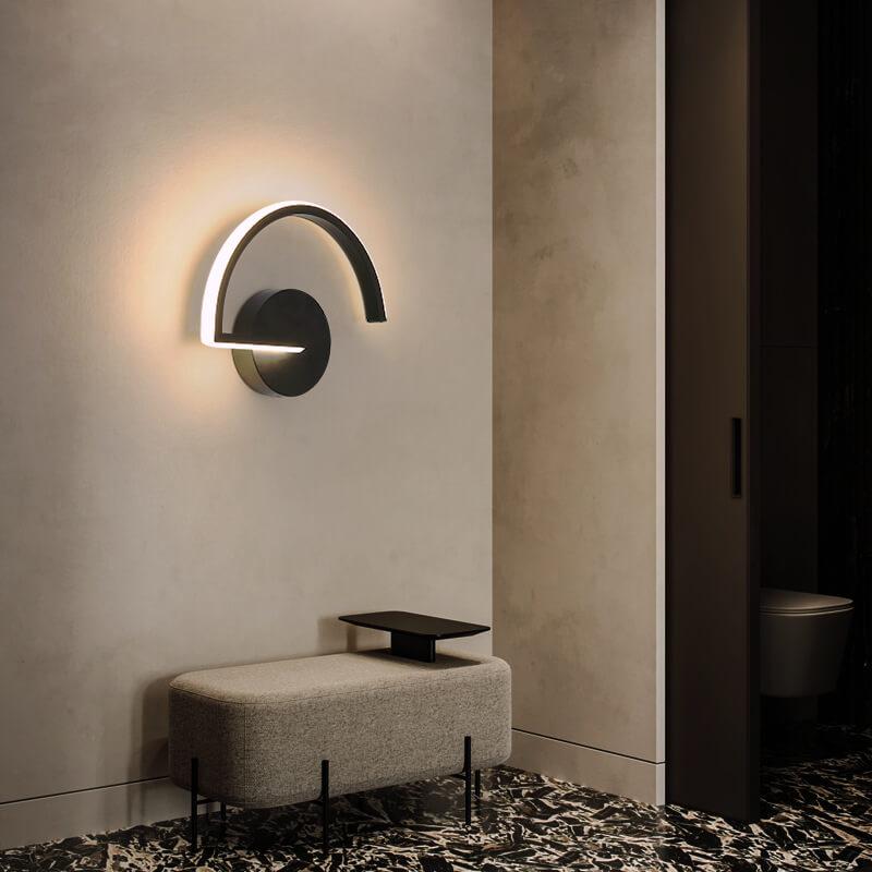 Sleek Curved Indoor LED Wall Light in Modern Silver Finish