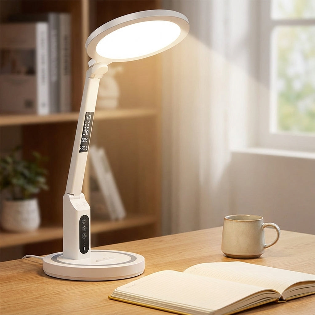 Desk Lamp with LED Clock Display