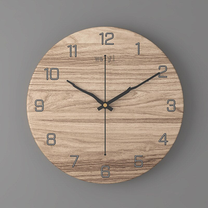 Elegant Silent Quartz Wall Clock with Marble Design