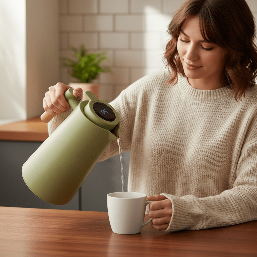 ChillGuard Thermal Flask | Smart Temperature Indicator | Sleek Design for Any Beverage