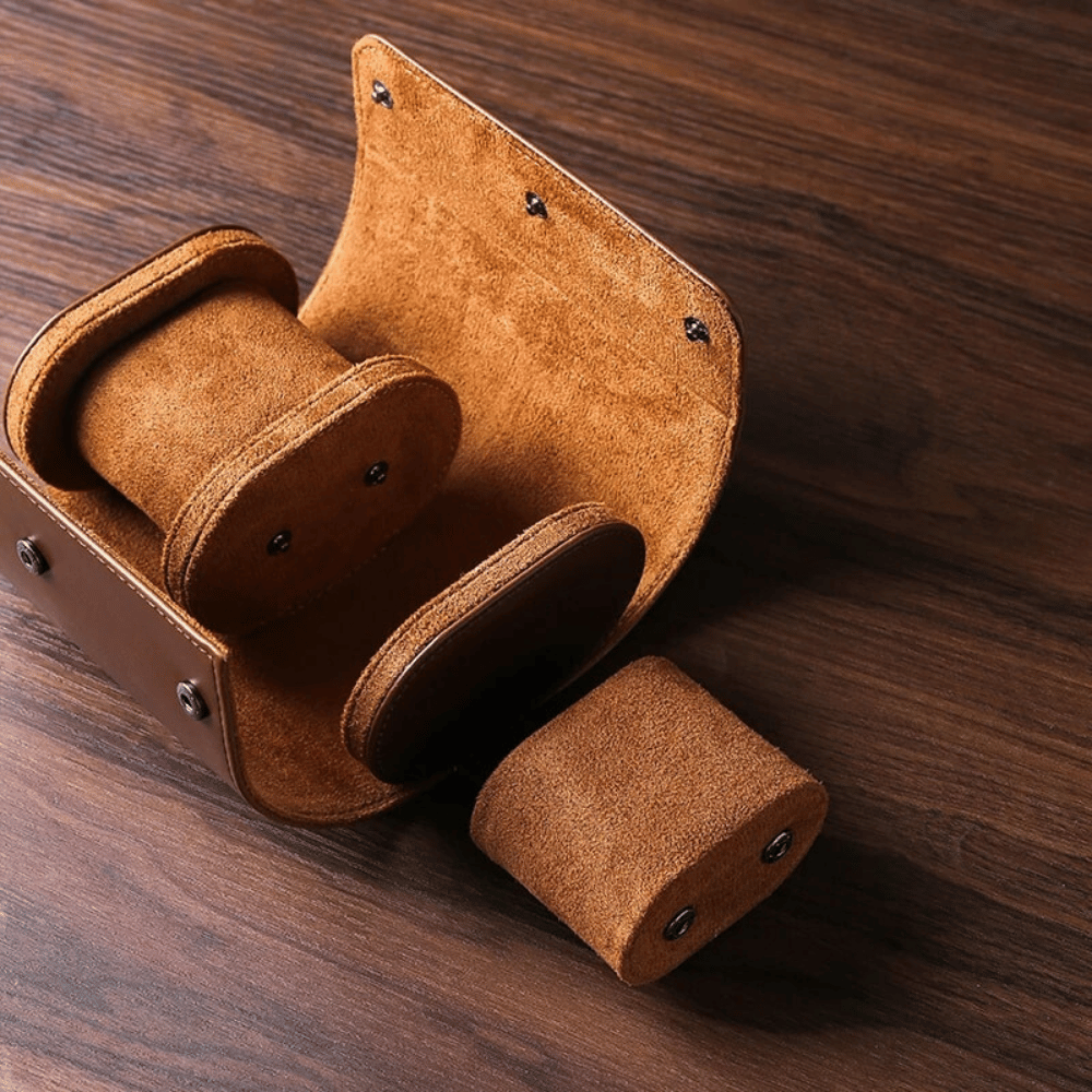 Elegant Leather Watch Organizer for Travel and Home